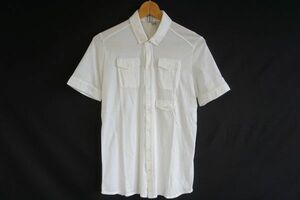 【即決】NEIL BARRETT SHIRT ニールバレット メンズ 半袖シャツ カットソー生地 白系 サイズ:S ポルトガル製【710714】