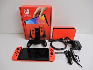 062Z705★【中古/動作品】 Nintendo Switch 本体 有機ELモデル マリオレッド HEG-001