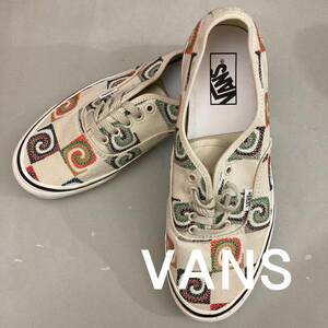 【新品未使用】バンズ VANS スニーカー オーセンティック 44DX ローカット LOW 渦 総柄 刺繍 ホワイト 白 28.5cm @★