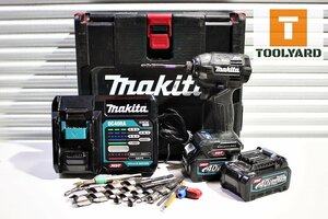 1円スタート!【中古】makita マキタ 40Vmax充電式インパクトドライバ TD002GRDXB バッテリBL4025×2・充電器付