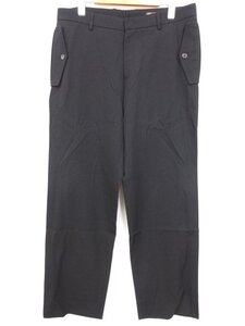 アーカイヴ 超美品【ヴェルサーチ VERSACE】コットン ウール スラックス パンツ (メンズ) size50/L ブラック 無地 イタリア製□32MPA2486□