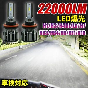 フォグランプ led ヘッドライト 車検対応 H1/H3/H7/H4 Hi/Lo/HB3/HB4/H8/H9/H11/H16 6500K ホワイト CSPチップ搭載 バルブ 2個 LF-000