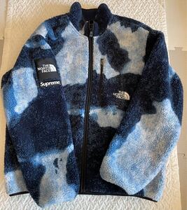 Supreme The North Face Bleached Denim Print Fleece Jacket & Indigo フリース ダウンジャケット　ノースフェイス シュプリーム