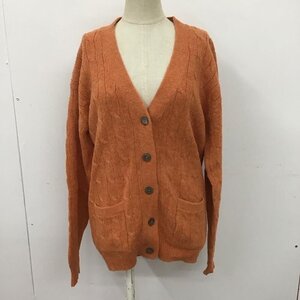 RALPHLAUREN M ラルフローレン カーディガン 長袖 Vネック ウール ケーブル編み Cardigan 橙 / オレンジ / 10107553