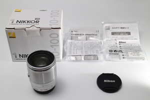 4768- ニコン Nikon 高倍率ズームレンズ 1 NIKKOR VR 10-100mm f/4-5.6 シルバー 美品