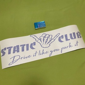 STATIC CLUB バナーステッカー　ブルーフレーク　抜きステッカー　USDM 　スタティッククラブ　車高調派　車高調