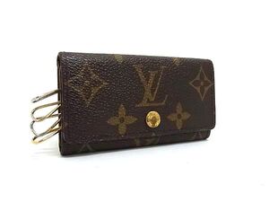 1円 ■美品■ LOUIS VUITTON ルイヴィトン M62631 モノグラム ミュルティクレ4 4連 キーケース 鍵入れ ブラウン系 FI4059