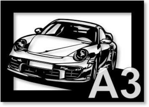 ポルシェ(Porsche) 911GT2の切り絵　【A3サイズ】[C3-010]