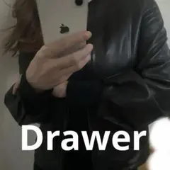 Drawer ドゥロワーリアルレザーノーカラージャケット