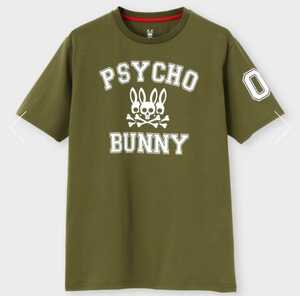 ◆サイコバニー◆Lサイズ◆ピマコットンPBカレッジTシャツ◆ダークオリーブ◆カーキ◆新品タグ付き◆◆Psycho Bunny◆ラルフローレン◆