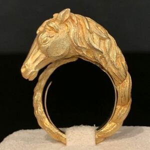 奇跡！【 HERMES 】1960s Horse Yellow Gold Braided Band Ring ヴィンテージエルメス！Gabor Nagy Gaboratory