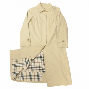 バーバリー ロンドン BURBERRY LONDON 美品 ステンカラ―コート ジャケット ウールライナー付 比翼 ノバチェック 38 約M IBO59