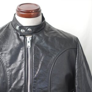 70s80s ビンテージ Schott ショット シングルライダースJKT レザージャケット 黒 革 38 USA製