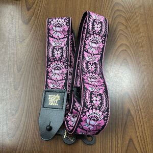 611p1532☆ [ERNIE BALL] 【正規品】 5347 ギターストラップ JACQUARD STRAP PINK ORLEANS ジャカード・ストラップ ピンク・オーリンズ