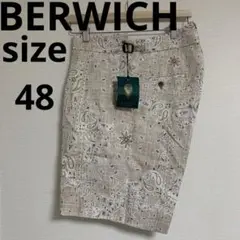 新品未使用★BERWICH ハーフパンツ2プリーツサイドアジャスターサイズ48