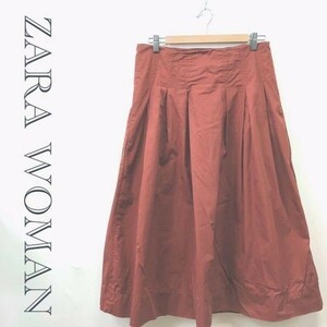 ■ ZARA WOMAN ザラウーマン スカート ロングスカート ワインレッド レンガ色 L レディースｃ1826 K-62