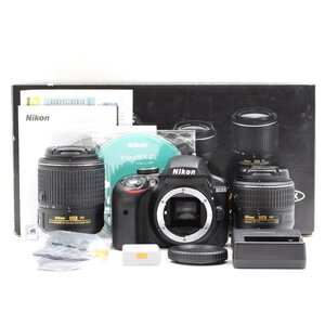 シャッター数851枚 Nikon D3300 ダブルズームキット2 ブラック デジタル一眼レフカメラ ニコン