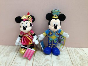 ◇ディズニー TDR ミッキーマウス ミニーマウス ぬいぐるみ 2点 ポージープラッシー タグ付き 35周年 1X98 【80】