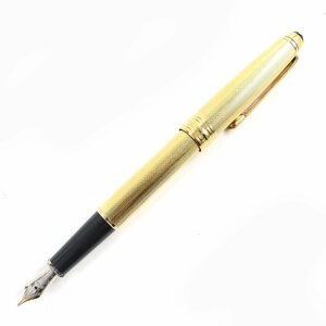 良品△MONTBLANC モンブラン マイスターシュテュック ソリテール ペン先18K Fニブ 万年筆 ゴールドプレーテッド ドイツ製 メンズ