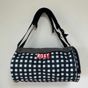 ROXYロキシー ボストンバッグ ショルダーバッグ スポーツバッグ ドラムフォルム ネイビー 美品