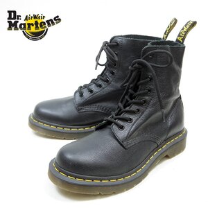 未使用　UK6　25cm相当　Dr.Martens　ドクターマーチン　8ホール　イエローステッチ　黒　シボ革　ソフトレザー　ブラック/24.11.20/P1879