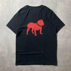 アメリカ古着　半袖　Tシャツ　アニマル　動物　犬　ブルドック　黒　ブラック