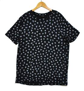 即決【H＆M】エイチアンドエム ヤシの木総柄 Tシャツ 黒 XL 古着良品