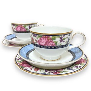 ◎ROYAL DOULTON CENTENNIAL ROSE ロイヤルドルトン センテニアルローズ セット カップ＆ソーサー 2客 16.5cmプレート 2枚 箱あり ON5972