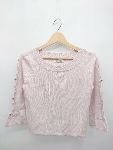 ◇ MISCH MASCH ミッシュマッシュ オープンショルダー ニット 長袖 カットソー サイズM ピンク レディース P