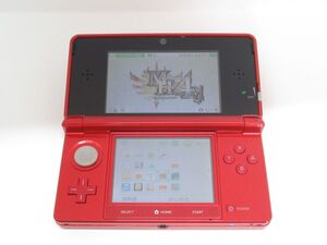 1F-P14 ニンテンドー 3DS 本体 レッド モンスターハンター4 4G ダウンロード済み SDカード付き