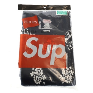 SUPREME シュプリーム 22AW×Hanes Bandana Tagless Tee ヘインズ バンダナ総柄プリント半袖Tシャツ 2枚セット ブラック