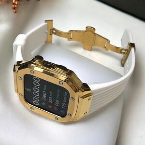 ggw ☆アップルウォッチバンド ラバーベルト Apple Watch ケース　カバー　44mm 45mm