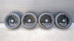 GRヤリス GXPA16 トヨタ 純正ホイール ENKEI エンケイ タイヤ アルミ 中古4本セット 18 x 8.0J +45 ダンロップ LE MANSⅤ 225/40R18