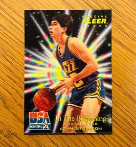 1996 FLEER TEAM USA SPECIAL ISSUE IN THE BEGINNING 3-D JOHN STOCKTON #10