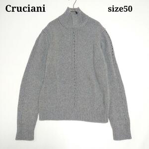 CRUCIANI　カシミヤ混　ハイネック　メンズ　ニット　グレー　サイズ50