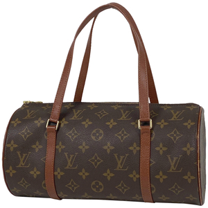 ルイ・ヴィトン Louis Vuitton パピヨン 30 バレルバッグ 筒型 旧旧型 ハンドバッグ モノグラム ブラウン M51365 レディース 【中古】