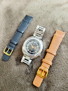 【1円スタート】【良品】 SEIKO 5 SPORTS セイコーファイブ スポーツ 7019-7050 自動巻き 21石 黒文字盤 1970年製造 メンズ腕時計