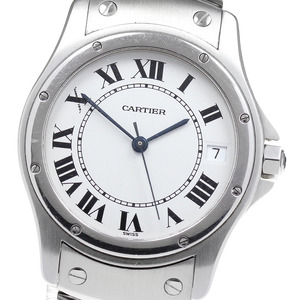 ベルト訳あり カルティエ CARTIER W20026K1 サントスクーガー LM デイト 自動巻き メンズ 内箱・保証書付き_828442