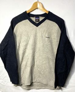 ■ 90s USA製 ビンテージ patagonia パタゴニア Vネック ラグラン CAPILENE キャプリーン フリース プルオーバー サイズXS アウトドア ■