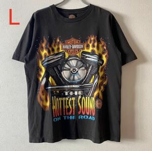 ビンテージ 古着 90s Harley Davidson The Hottest Sound Tee L ハーレーダビッドソン Tシャツ ハーレー バイク Band Rap バンドT ラップT