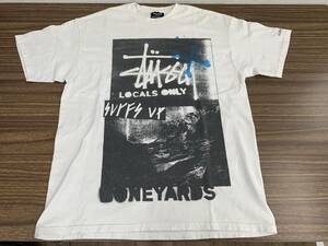 ★11913-61 STUSSY×NEIGHBORHOOD BONEYARDS ステューシー×ネイバーフッド コラボ 半袖 Tシャツ メンズ 3サイズ Lサイズ ホワイト/白★