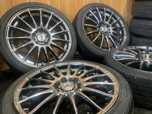 WORK ワーク SPORBO 18×7.5J 5穴 PCD114.3 オフセット +53 225/40R18 4本 札幌近郊引取OK