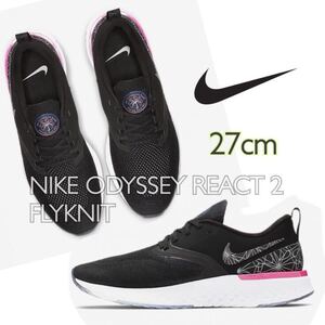 NIKE ODYSSEY REACT 2 FLYKNIT BLACK/REFLECT SILVER ナイキ オデッセイ リアクト 2 FK GPX(AT9975-002)黒27cm箱あり