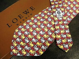 ♪vr0645♪良品♪【LOEWE】ロエベ【獅子 動物 柄】ネクタイ