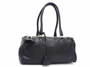 1円 ■美品■ PRADA プラダ レザー ハンドバッグ トートバッグ レディース ブラック系 FB0462