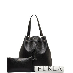 フルラ ワンショルダーバッグ ブラック レザー レディース Furla 【中古】