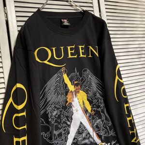 AXXM 1スタ 黒 バンド Tシャツ 長袖 ロンT クイーン QUEEN フレディーマーキュリー 90s 00s ビンテージ 古着 卸 仕入れ kg