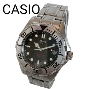 1118-6 綺麗 CASIO カシオ 腕時計 稼働 新品電池 20BAR ダイバー EFL 200 黒ブラック 