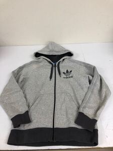 送料無料★adidas アディダス★裏起毛パーカー　ジップアップパーカー　防寒★メンズ　Lサイズ#61213sj140