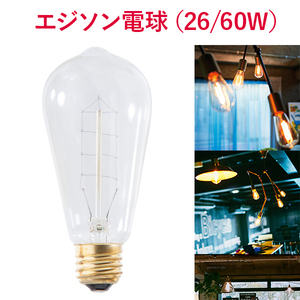 【個数限定】 エジソンバルブ (口金E26/60W ) フィラメント アンティーク エジソン電球 裸電球 エジソン球 ボール球 ペンダントライト